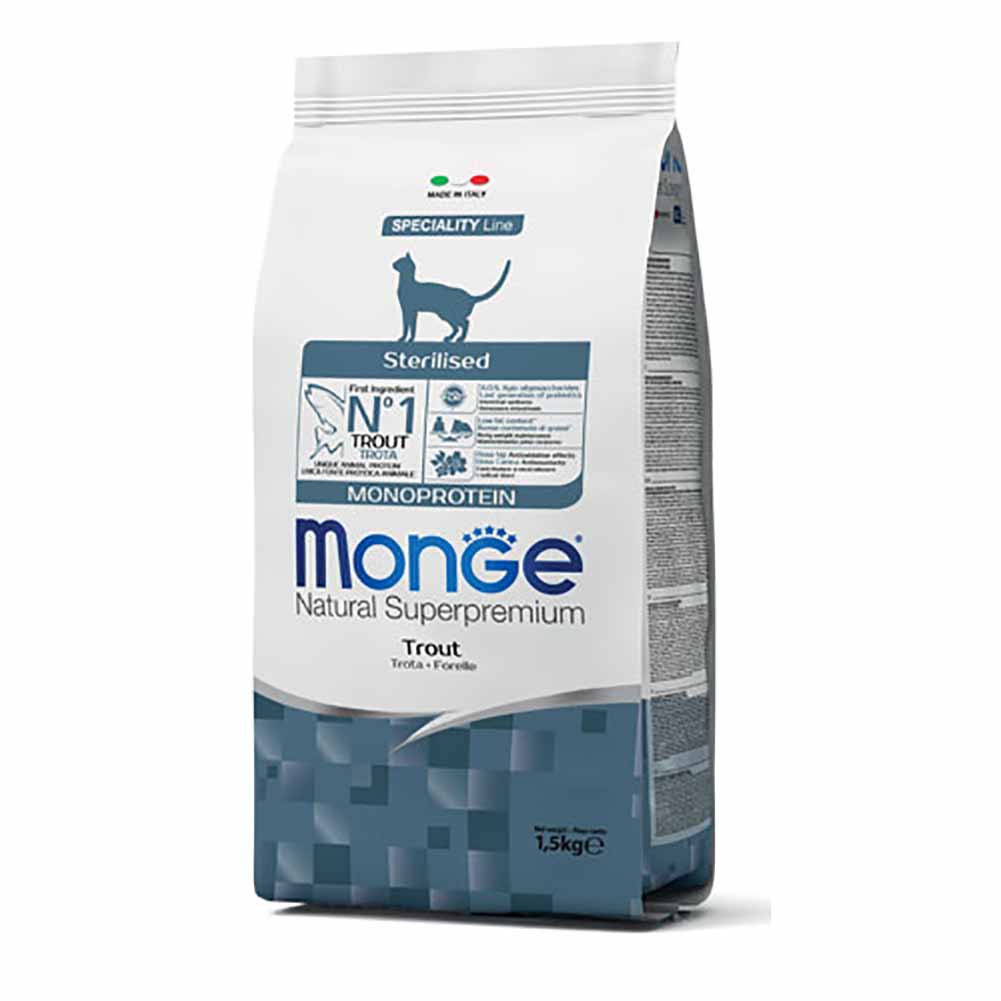 Alimento gatto Monge Natural Monoprotein sterilised Trota 3