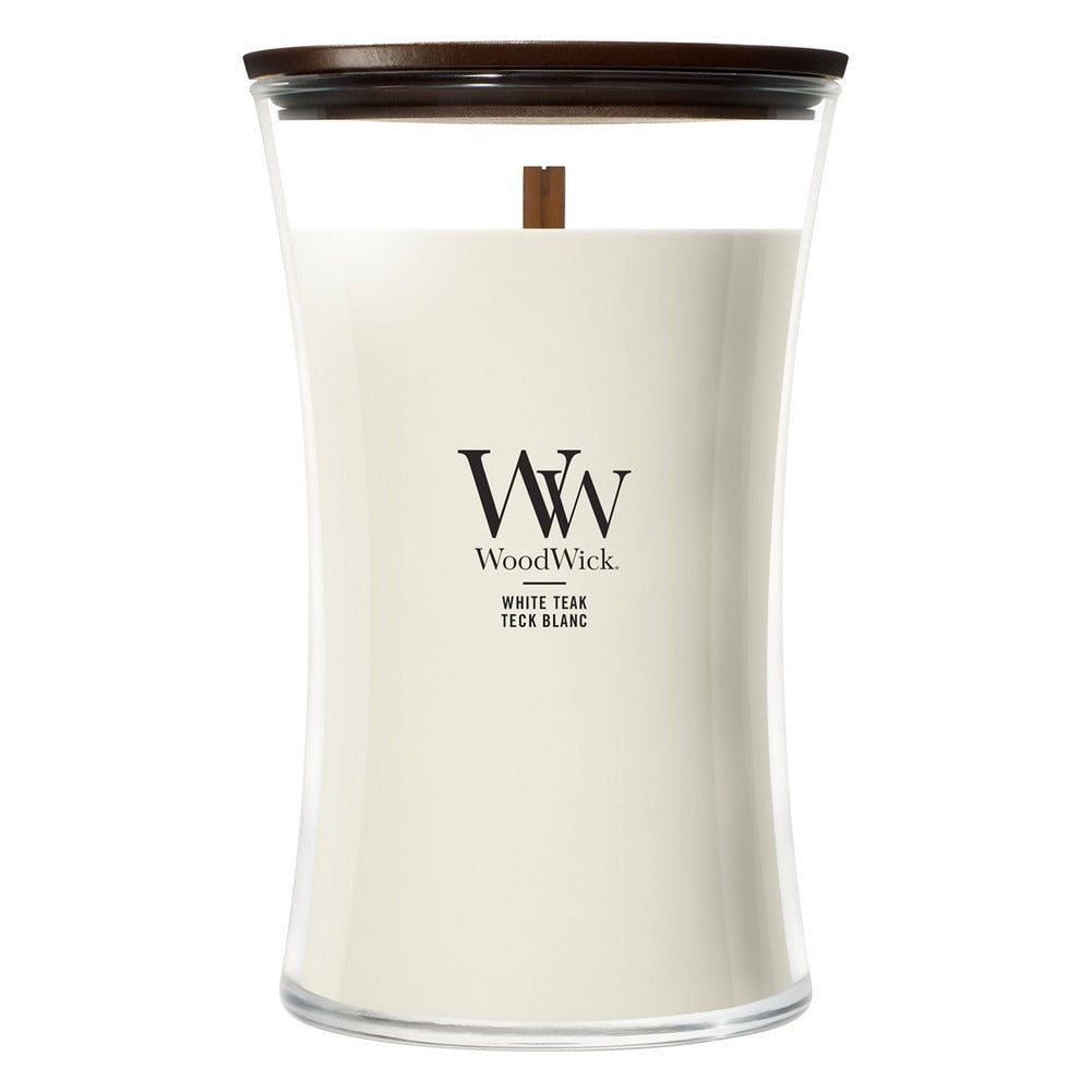 Candela Grande WoodWick White Teak 1