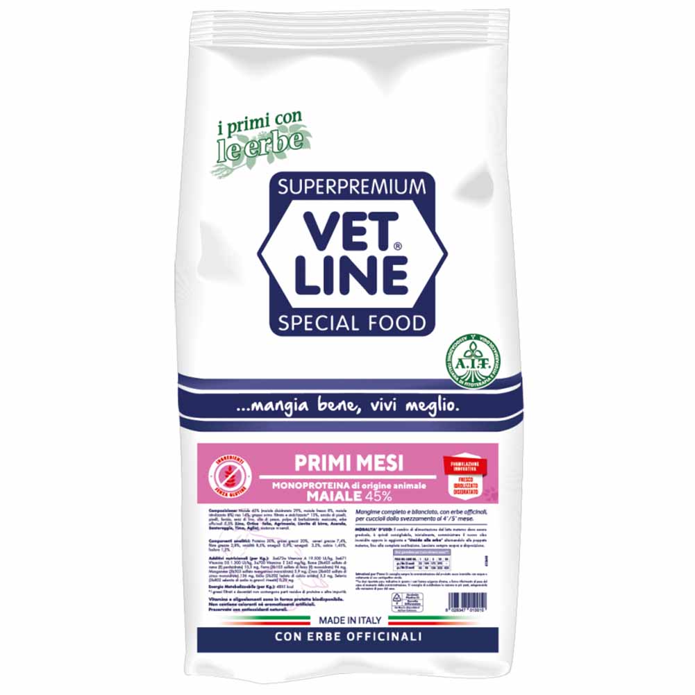 Alimento secco cane Primi mesi maiale Vet Line 1