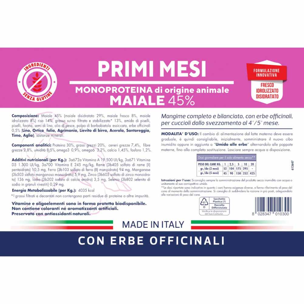Alimento secco cane Primi mesi maiale Vet Line 5