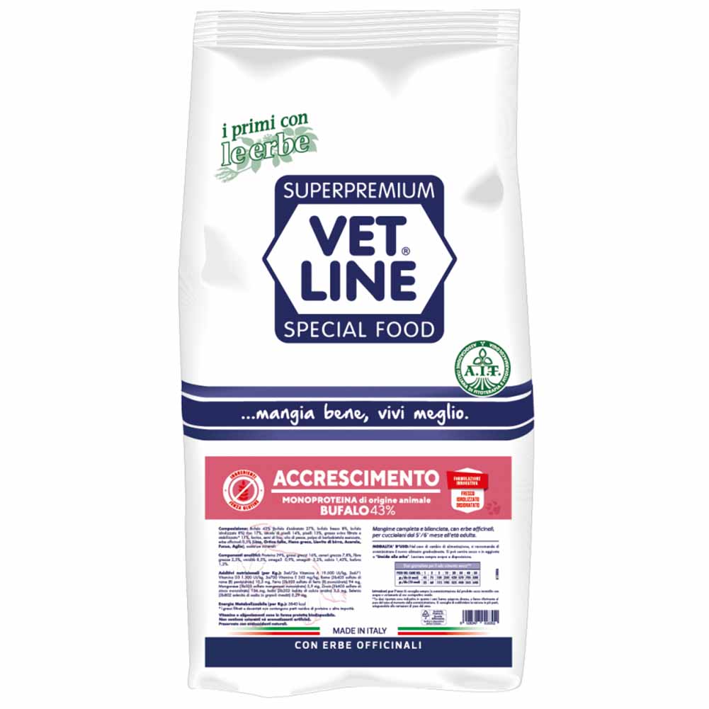 Alimento secco cane accrescimento bufalo Vet Line 4
