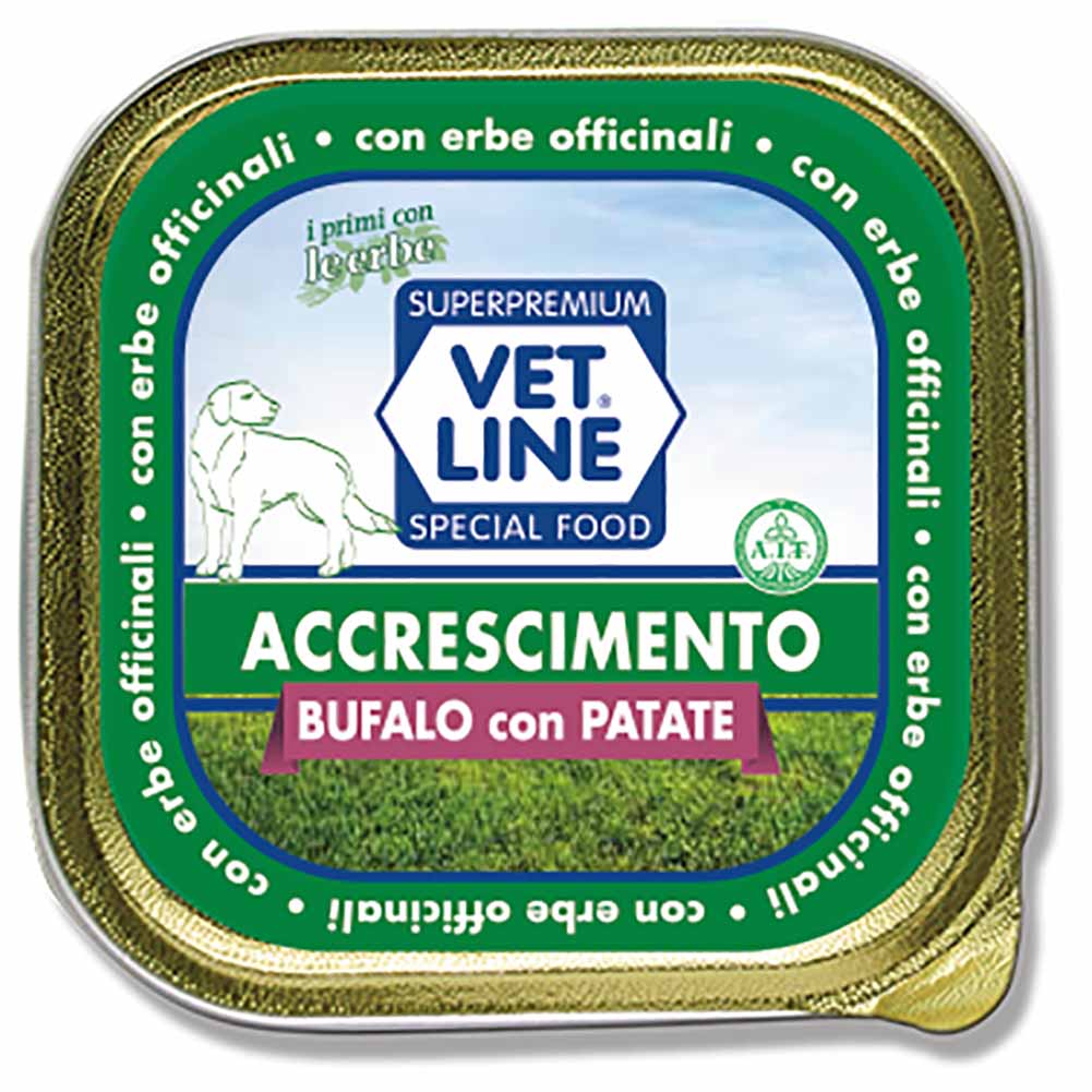 Alimento umido cane accrescimento bufalo con patate 150g Vet Line 1