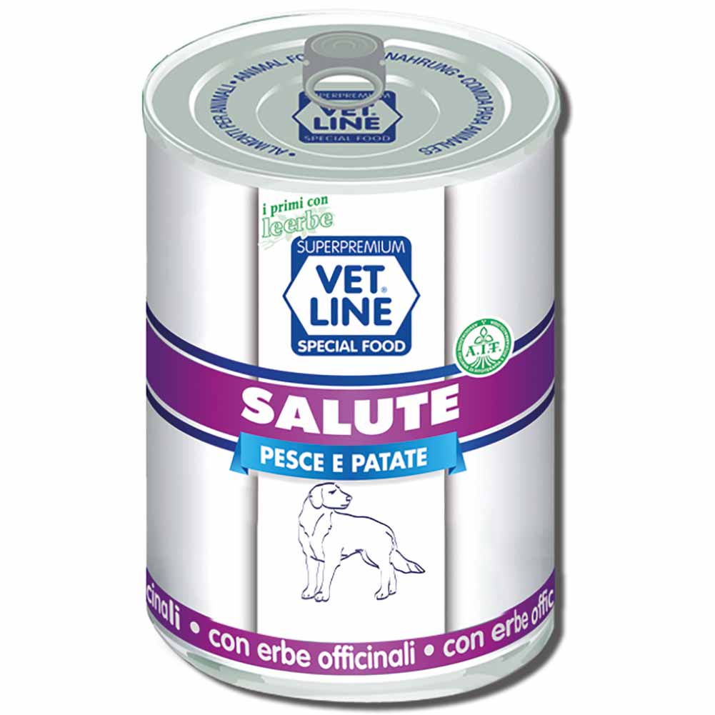 Alimento umido cane adulto Salute pesce con patate 400g Vet Line 1