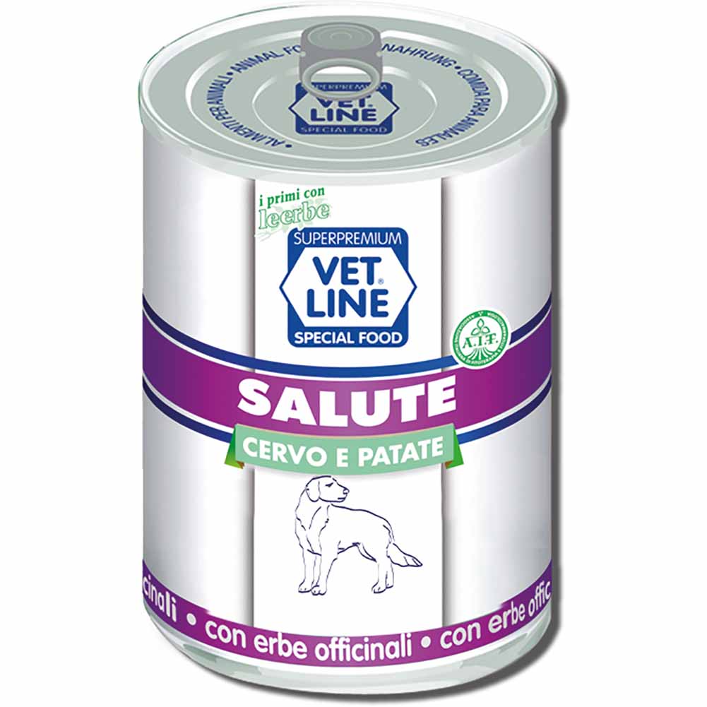 Alimento umido cane adulto Salute cervo con patate Vet Line 1