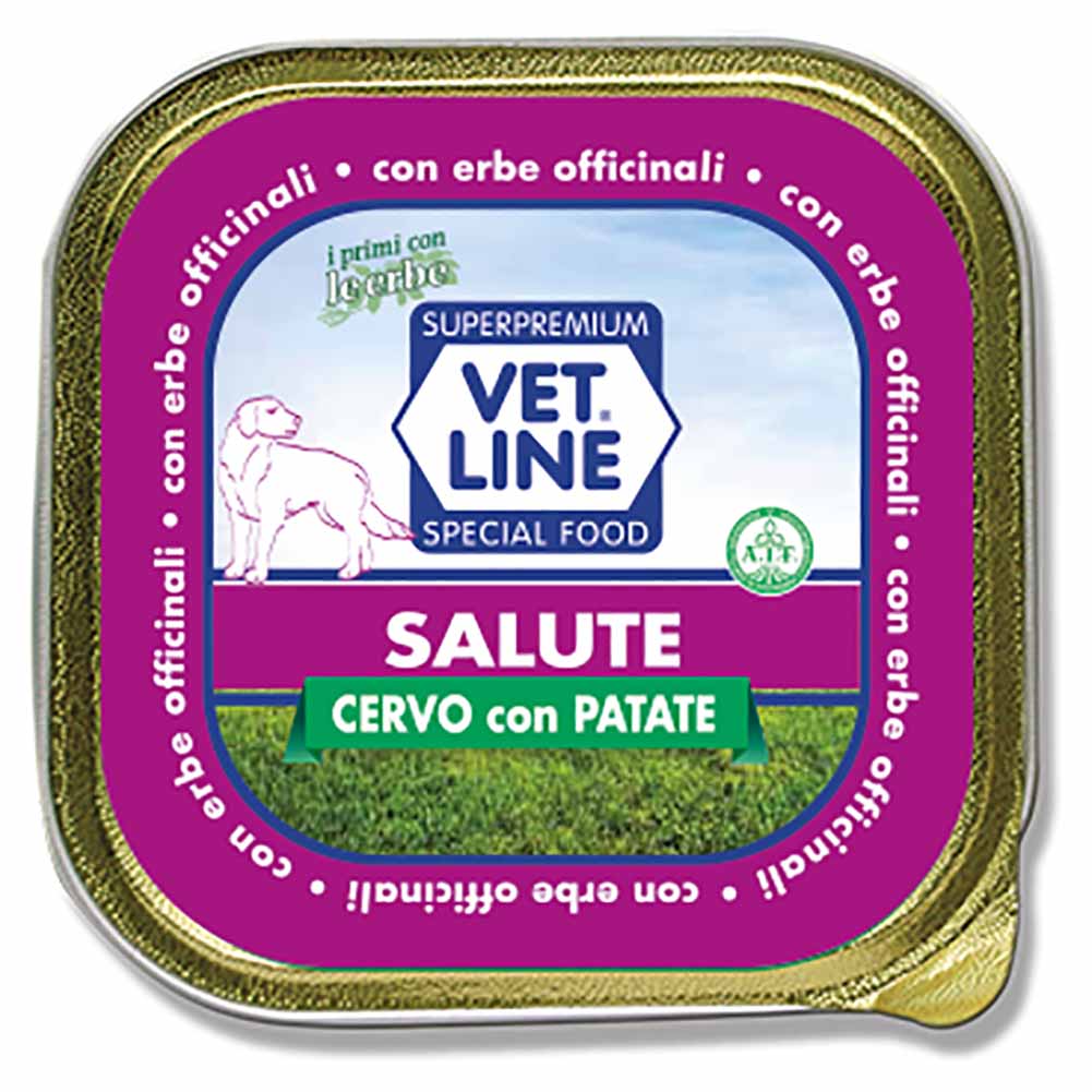 Alimento umido cane adulto Salute cervo con patate Vet Line 4