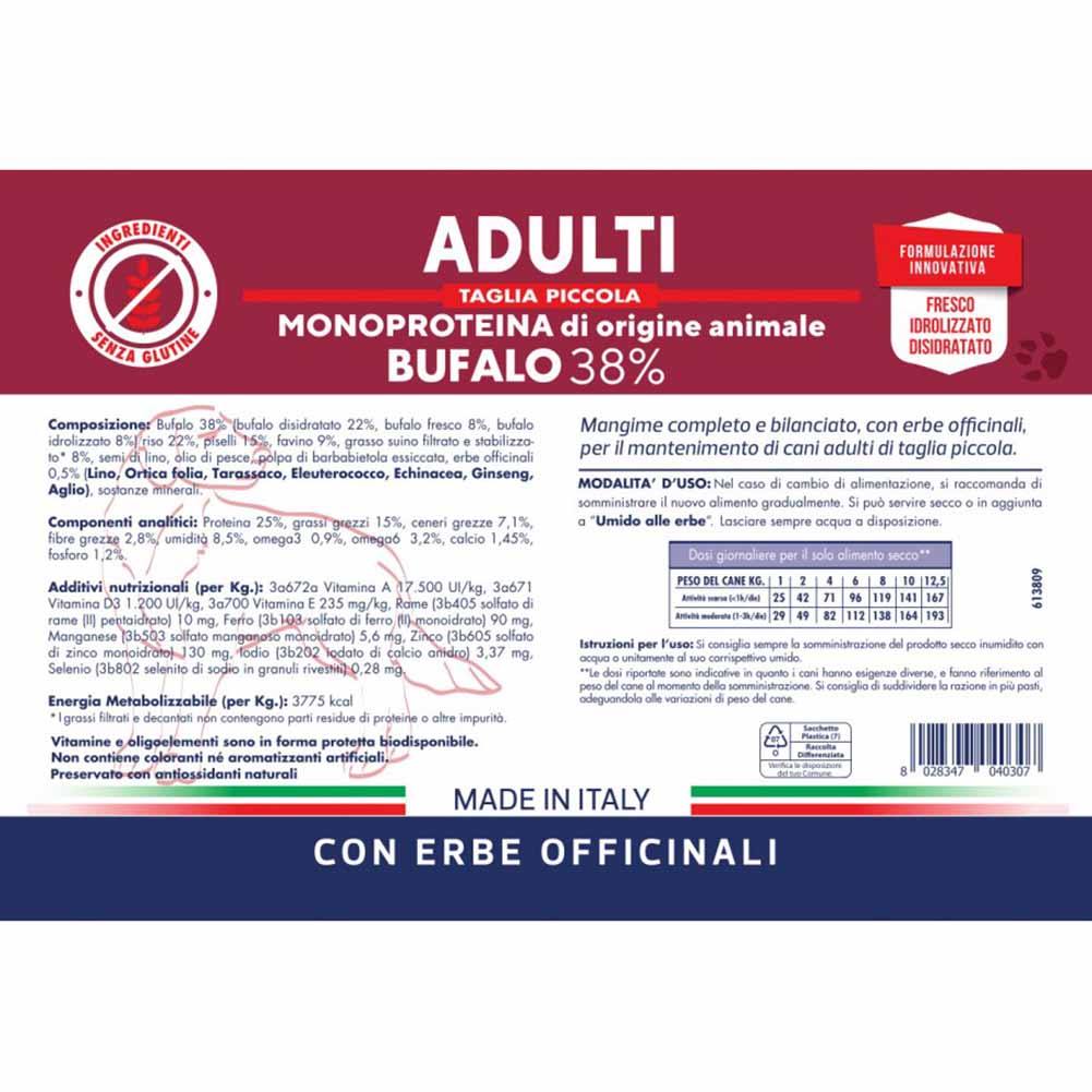 Alimento secco cane adulto taglia piccola bufalo 3kg Vet Line 2