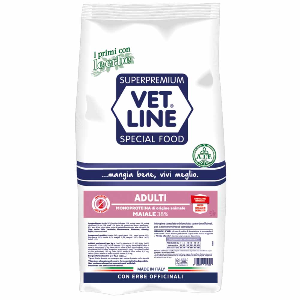 Alimento secco cane adulto maiale Vet Line 4