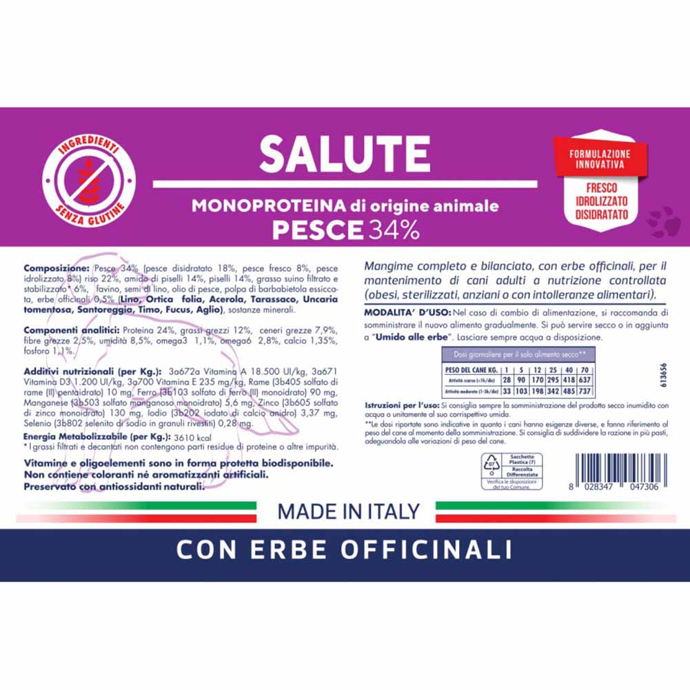 Alimento secco cane adulto Salute pesce Vet Line 5