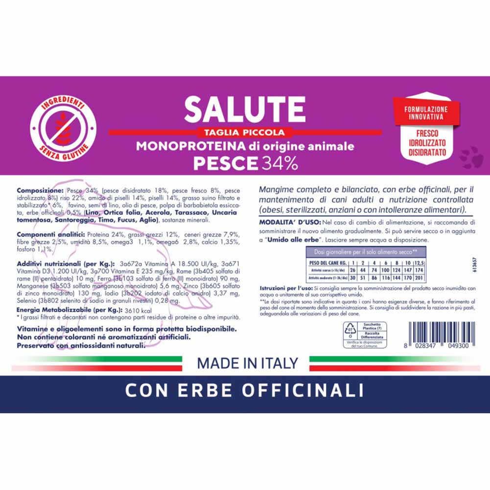 Alimento secco cane adulto Salute taglia piccola pesce 3kg Vet Line 2