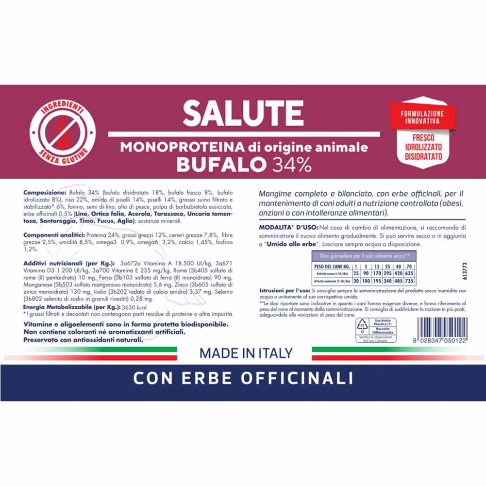 Alimento secco cane adulto Salute bufalo 12,5kg Vet Line 2