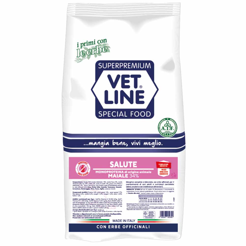 Alimento secco cane adulto Salute maiale Vet Line 4