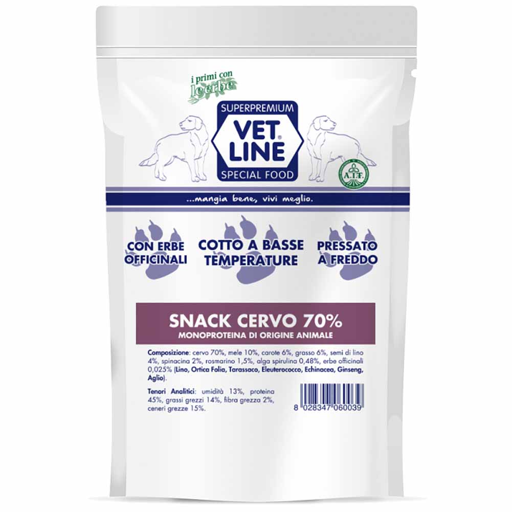 Alimento snack cane cervo 80g Vet Line 1