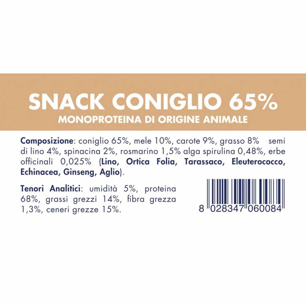 Alimento snack cane coniglio 80g Vet Line 2