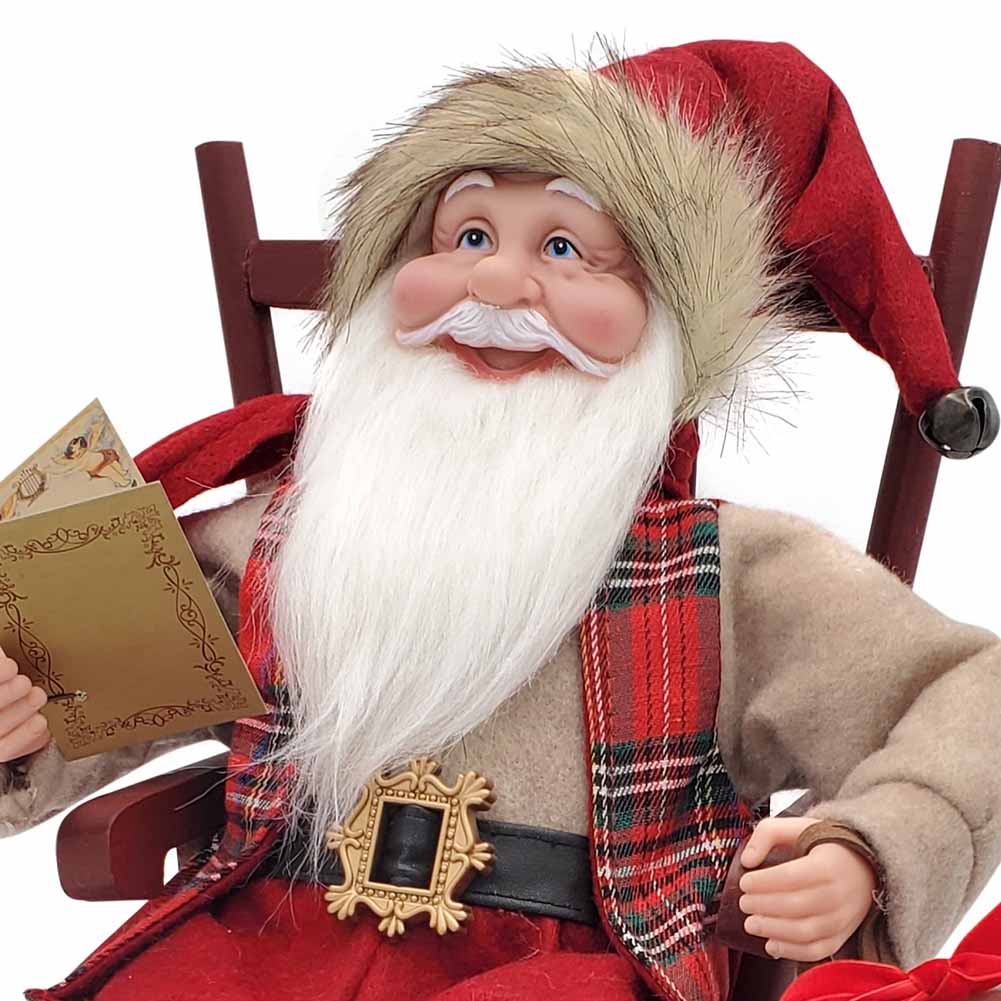 Babbo Natale su sedia con sacco 40cm 2