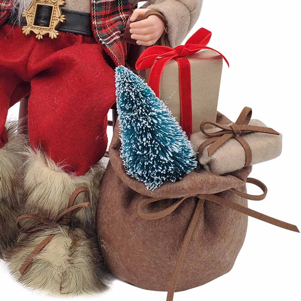Babbo Natale su sedia con sacco 40cm 3