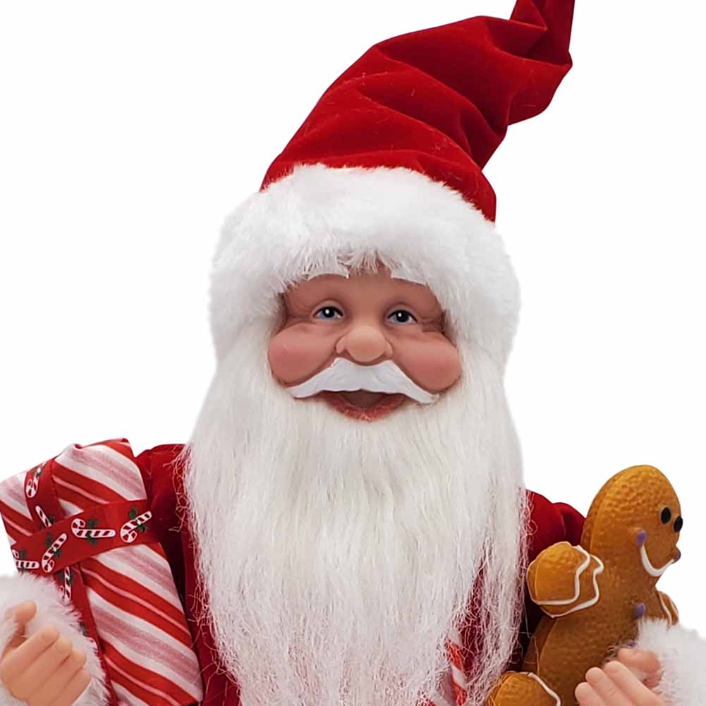Babbo Natale candy bianco rosso verde 30cm 2