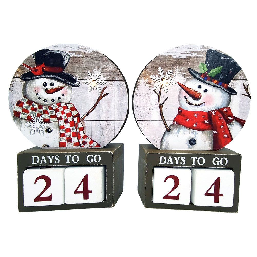 Calendario Avvento pupazzo di neve LED con dadi 12x18 cm 1