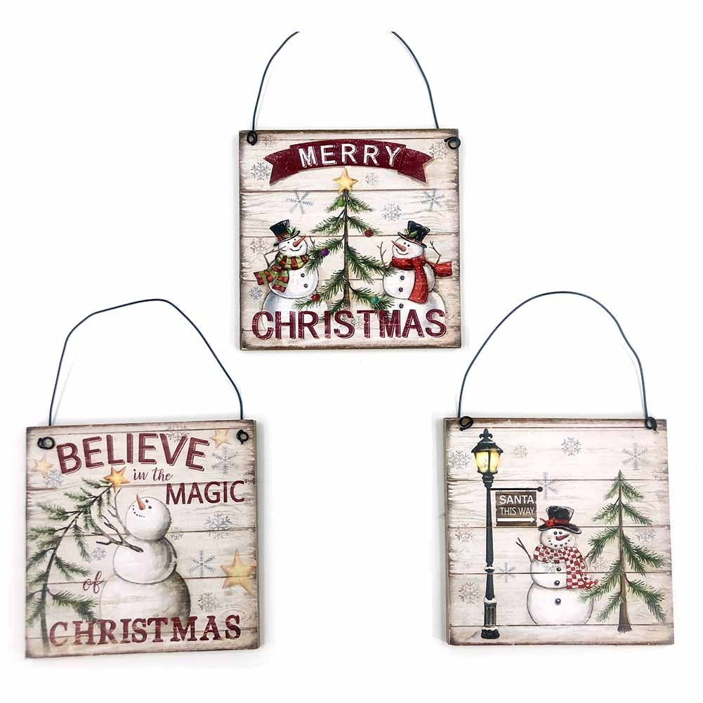 Pannello pupazzi Merry Christmas assortito 1 pezzo 10x10 cm 1