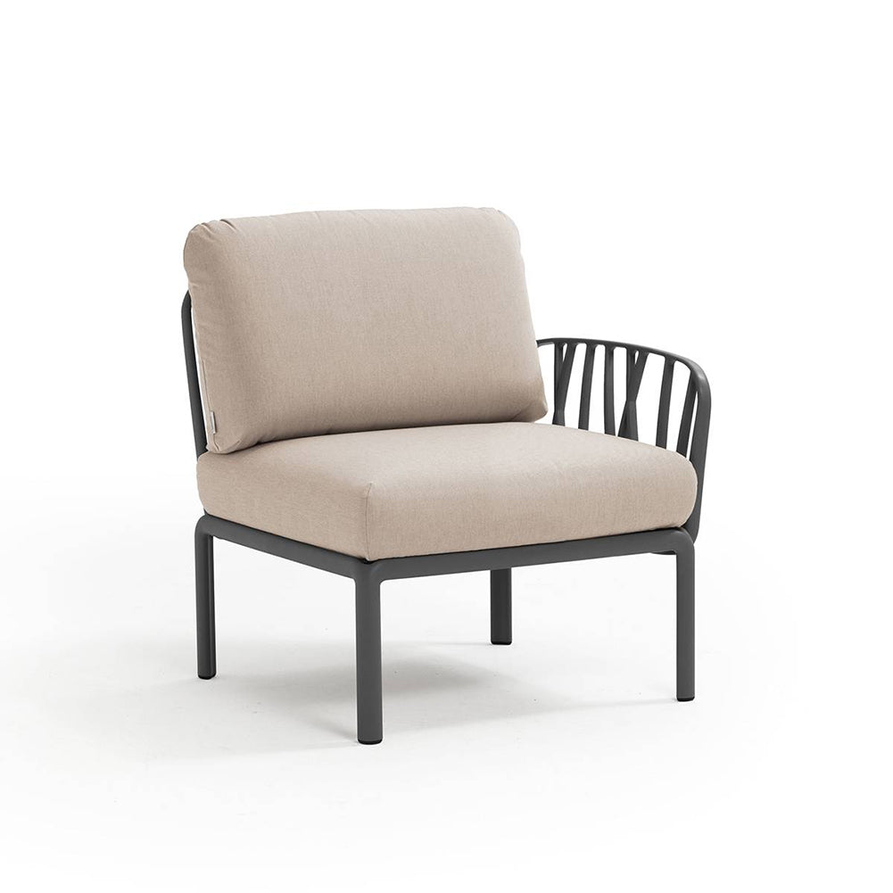 Divano componibile Komodo elemento terminale Destro o Sinistro Antracite Canvas Sunbrella Nardi 4037202141 1