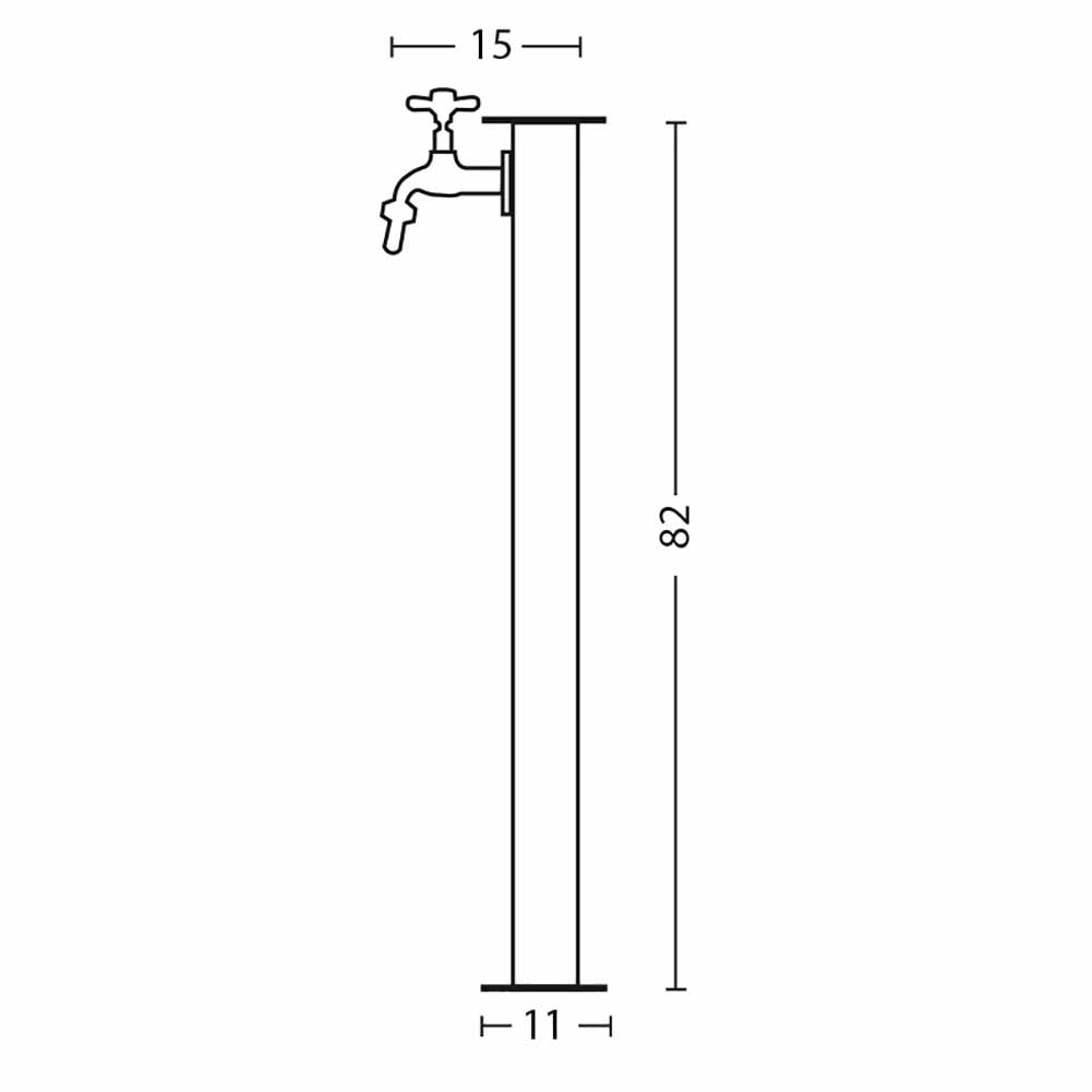 Fontana rettangolare light Antracite con impianto e rubinetto Bel Fer 42RE5 3