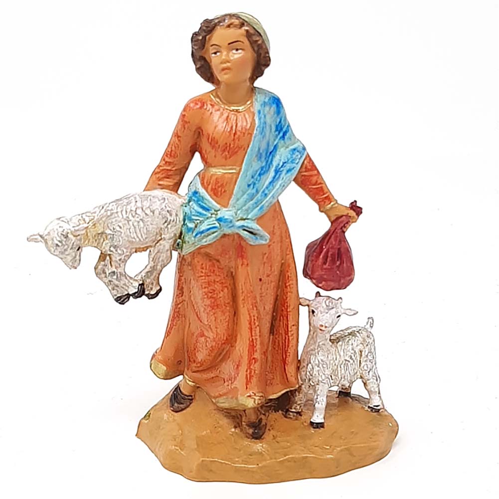 Statuina presepe Pastorella con sacco Categoria 12cm Fontanini (cod.708) 1