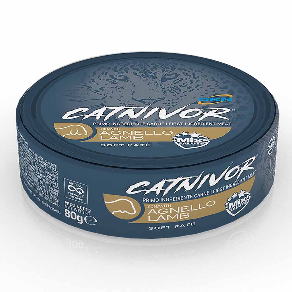 Bocconi DRN Catnivor Agnello Alimento Umido per Gatti Adulti 80g 1