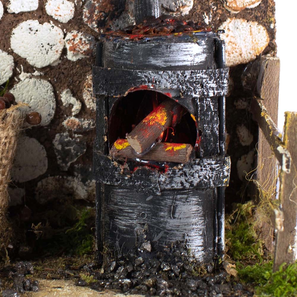 Fuoco castagnaro con lampada effetto fiamma 15x10x15cm 2