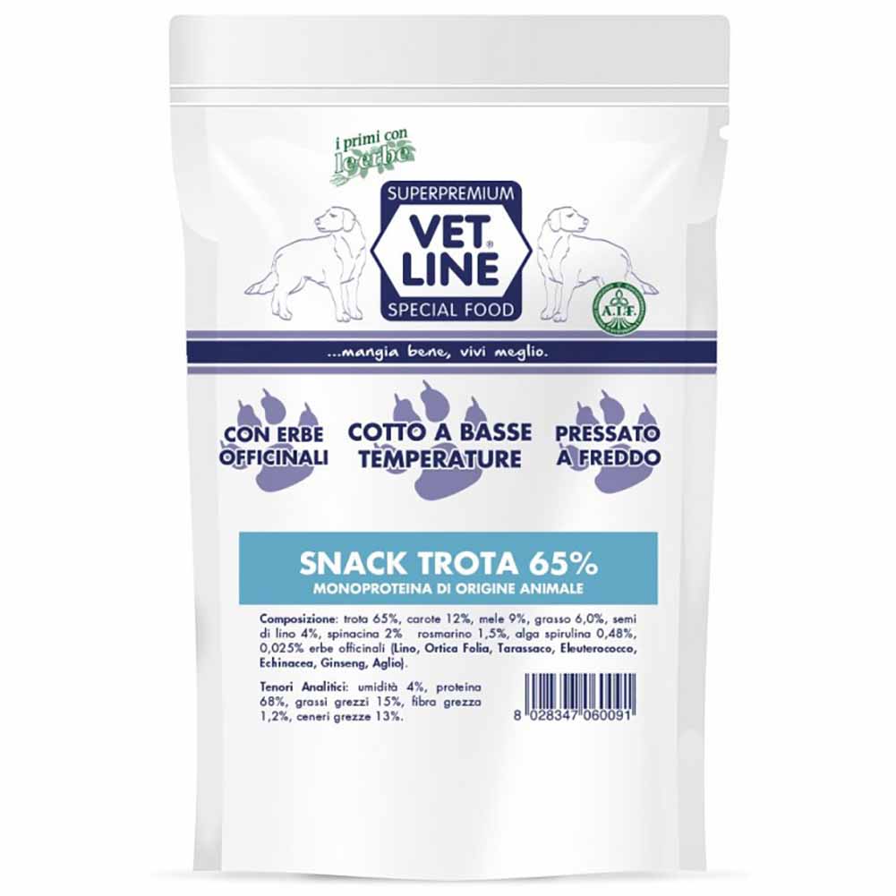 Alimento snack cane trota 80g Vet Line 1