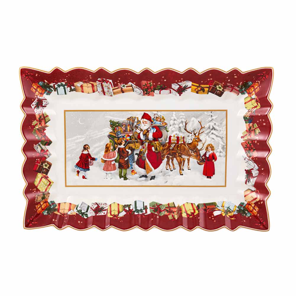 Piatto per torta rettangolare decoro Babbo Natale Toy's Fantasy Villeroy & Boch 1