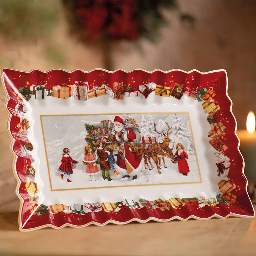 Piatto per torta rettangolare decoro Babbo Natale Toy's Fantasy Villeroy & Boch 2