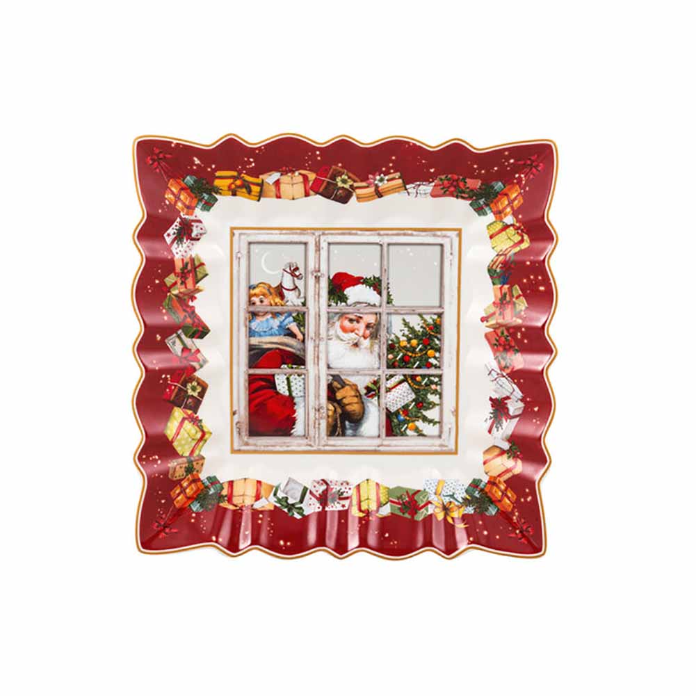 Ciotola quadrata decoro Babbo Natale Toy's Fantasy 2021 Villeroy & Boch 1