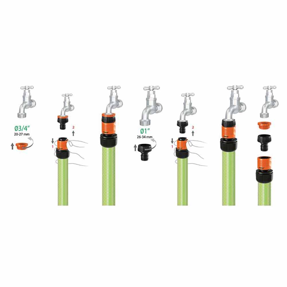 Presa rubinetto 1” e riduzione 3/4” Max-Flow Claber 9641 2