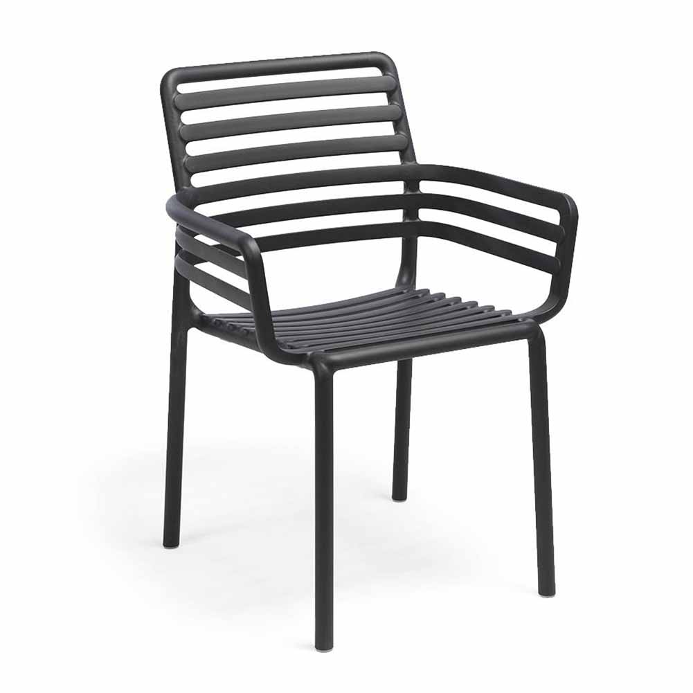 Sedia con braccioli Doga Antracite Nardi 4025402000 1