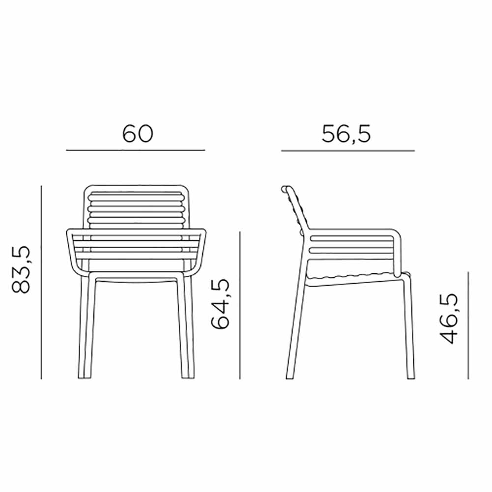 Sedia con braccioli Doga Antracite Nardi 4025402000 2