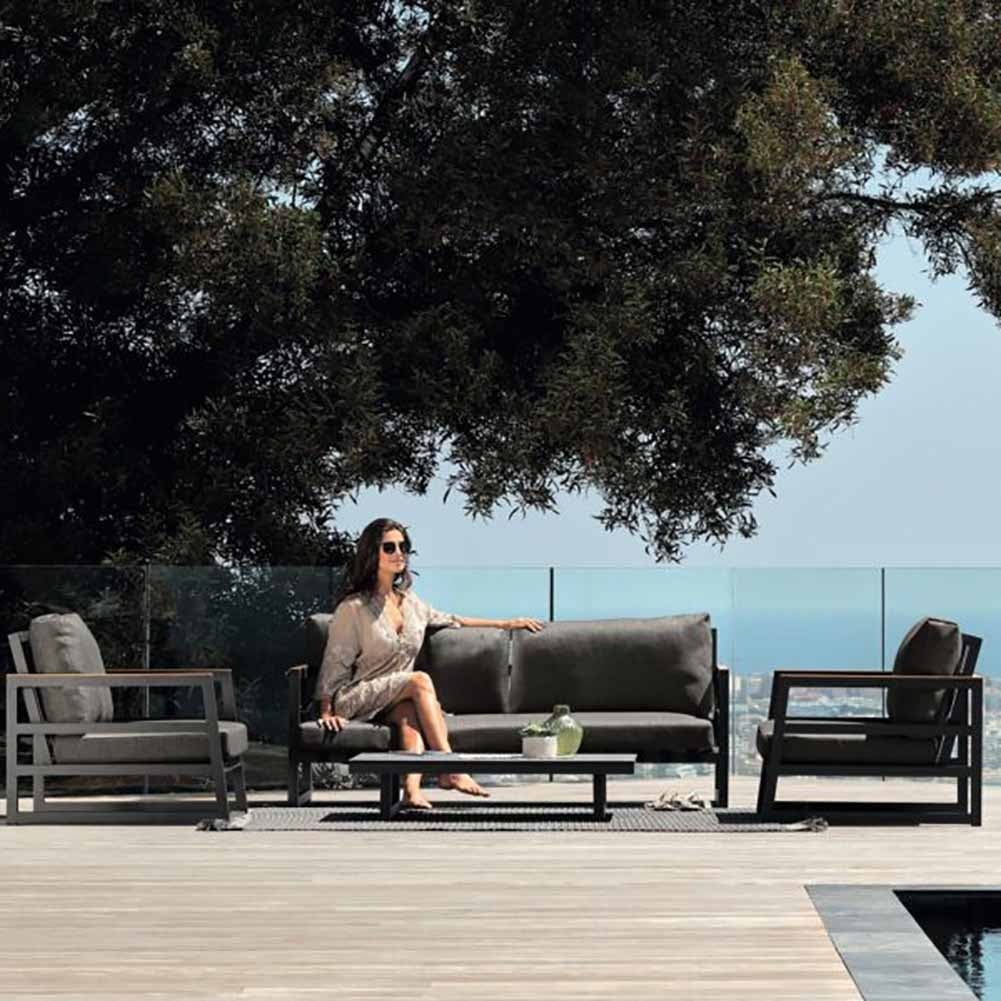 Salotto Alabama Alu con inserti in teak Talenti