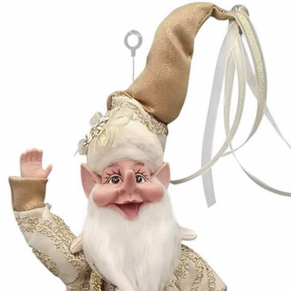Elfo Giullare avorio e oro 40cm 2