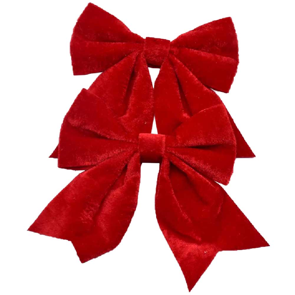 Fiocco in Velluto Rosso 14cm Set 2 Pezzi 1