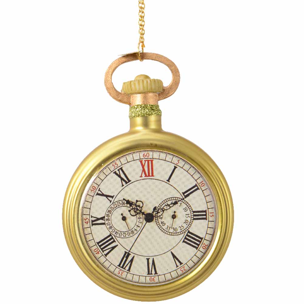 Formina in vetro orologio da taschino oro 11,6cm 1