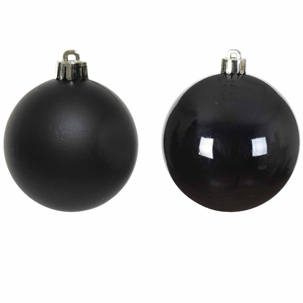 Confezione di 10 Palline di Natale in vetro nero 6cm 2