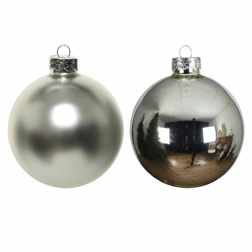 Confezione di 4 palline di Natale argento 10cm 2