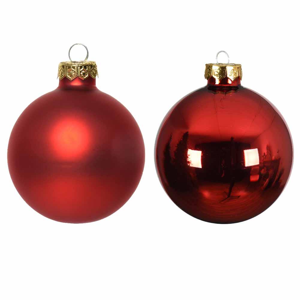 Confezione di 4 palline di Natale in vetro rosso Natale 10cm 2