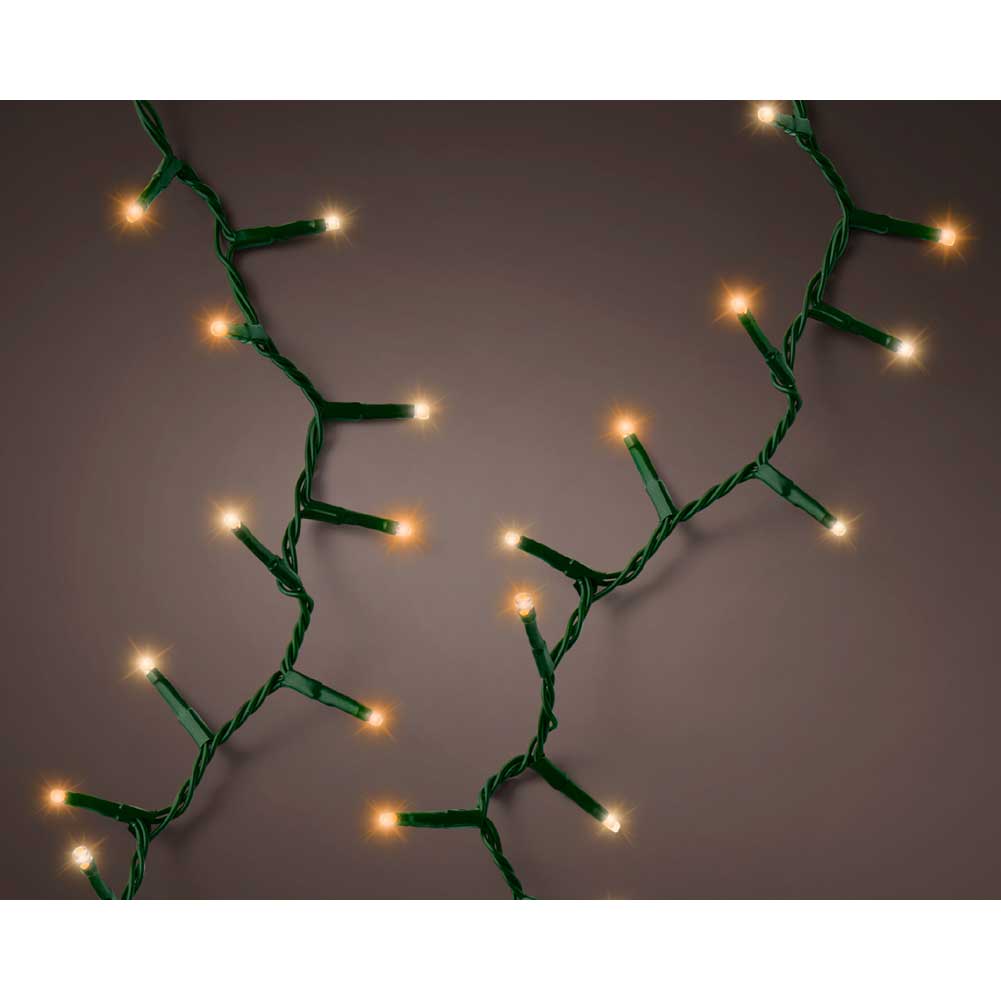 Catena luminosa 1000 led compact mix luce calda e classica filo verde con giochi di luce 22,5m 3
