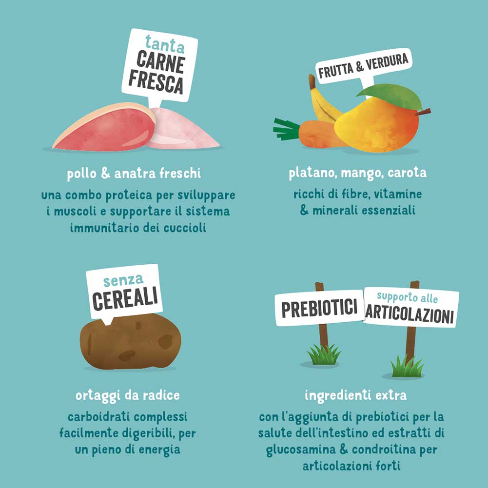 Alimento cane cucciolo Anatra e Pollo Edgard Cooper 2