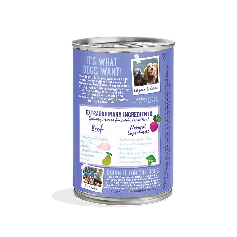 Alimento cane Adulto Manzo e Barbabietola 400g Edgard Cooper 4