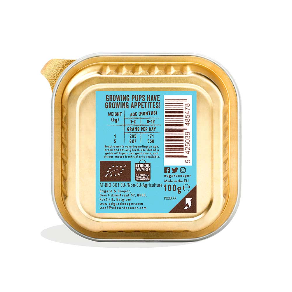 Alimento cane cucciolo Bio Pollo e Pesce 100g Edgard Cooper 4