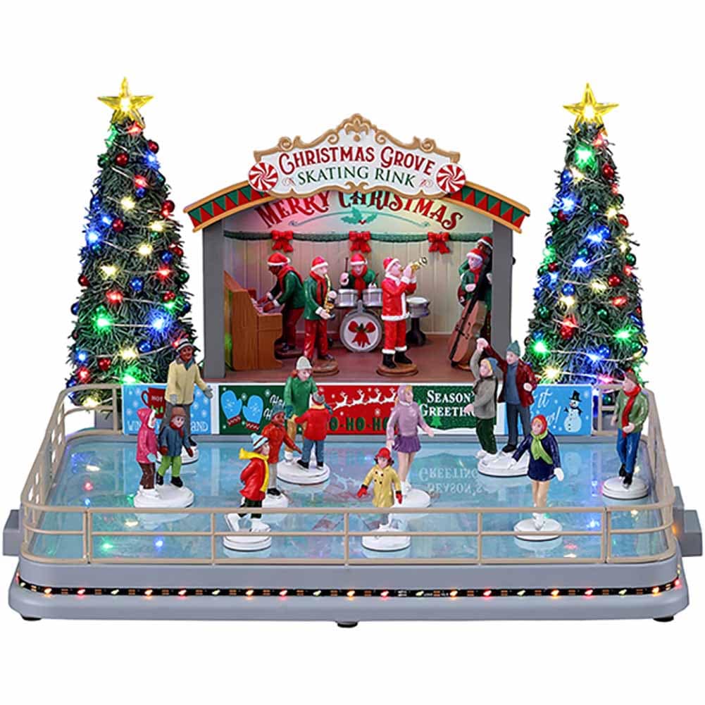 Christmas grove skating rink Caddington Village Lemax Cod 14870 1