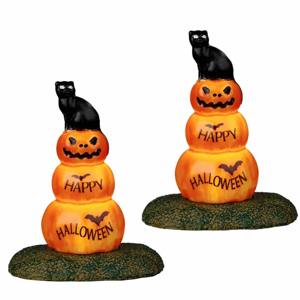 Cat And Pumpkin Set Of 2 Spooky Town Lemax Cod 24939 1