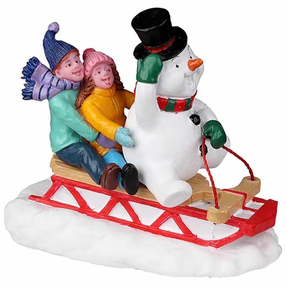 Sledding with frosty Vail Village Lemax Cod 22119 1
