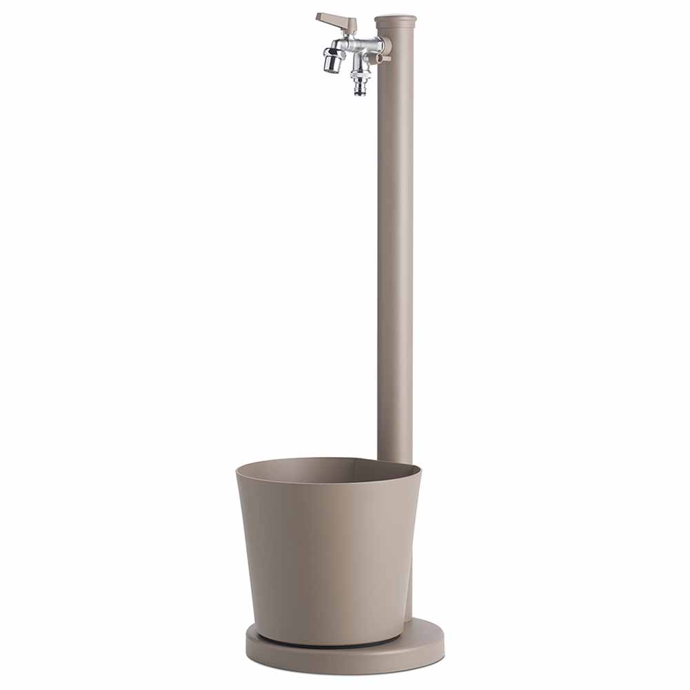 Fontana a colonna con vaschetta Tortora con impianto e rubinetto Bel Fer 42SRV16 1