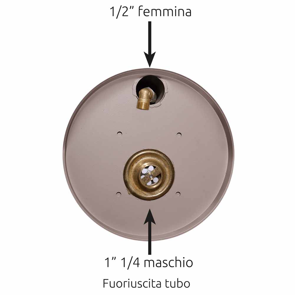 Fontana a colonna con vaschetta Tortora con impianto e rubinetto Bel Fer 42SRV16 4